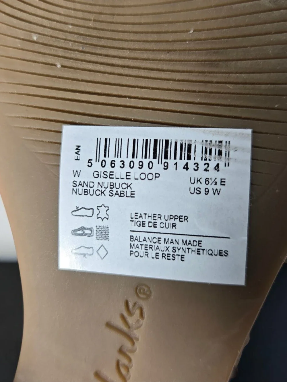 Clarks Giselle Loop Wedge Sandal Size 9 Khaki Sand Nubuck Slingback Cork